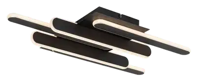RABALUX Sindri, plafonska crna LED 36W, 1900lm, DIP switch 3000-4000K, 61x36cm, Designed by Rabalux