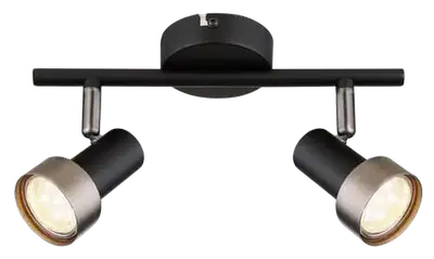 RABALUX Konrad, plafonska lampa, mat crna metalna sa srebrnom metalnom abažurom, GU10 2x50W IP20