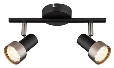 RABALUX Konrad, plafonska lampa, mat crna metalna sa srebrnom metalnom abažurom, GU10 2x50W IP20