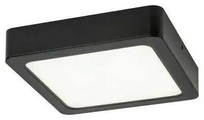 RABALUX Shaun, nadgradni LED panel crni 17W 1500lm 4000K, cetvrtast 17x17cm