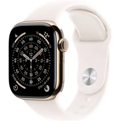 APPLE Watch S11 Cellular 42mm Gold Titanium Case with Light Blush Sport Band - S / M mf8w4rk / a