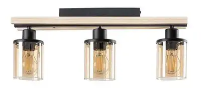 RABALUX Niylah, crna metalna plafonska lampa E27 3x25W IP20