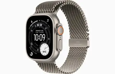 APPLE Watch Ultra 3 Cellular 49mm Natural Titanium Case with Natural Titanium Milanese Loop - Medium mewy4se / a