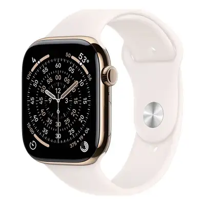 APPLE Watch S11 Cellular 46mm Gold Titanium Case with Light Blush Sport Band - M / L mfd64rk / a