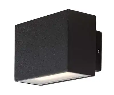 RABALUX Mataro, LED spoljna zidna crna aluminium / staklena maska, LED 7W, 430lm, (bez stakla: 800lm), 4000K