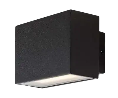 RABALUX Mataro, LED spoljna zidna crna aluminium / staklena maska, LED 7W, 430lm, (bez stakla: 800lm), 4000K