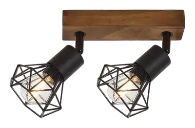 RABALUX Zeus, metalno drveni spotE14 2x MAX 40W