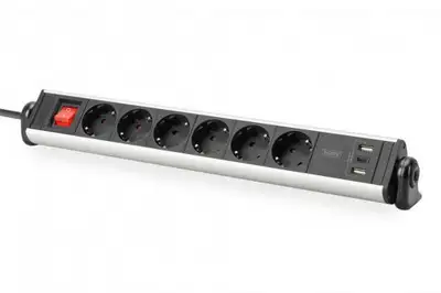 DIGITUS Produzni kabl sa 6 uticnice +3 USB