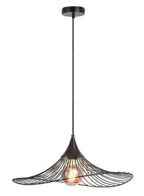 RABALUX Sombero, mat crna metalna visilica E27 1x60W, D50cm, H150cm IP20