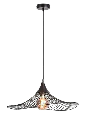 RABALUX Sombero, mat crna metalna visilica E27 1x60W, D50cm, H150cm IP20