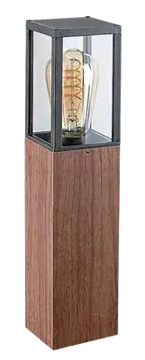 RABALUX Wales spoljna podna lampa aluminijum crna drvo stakleni abazur E27 60W bez sijalice