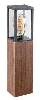 RABALUX Wales spoljna podna lampa aluminijum crna drvo stakleni abazur E27 60W bez sijalice