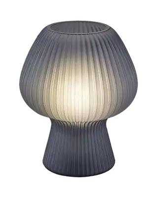 RABALUX Vinelle, stona stakle lampa siva / dimljeno staklo E14, visina 18,5cm, tekstilni kabal sa prekidacem