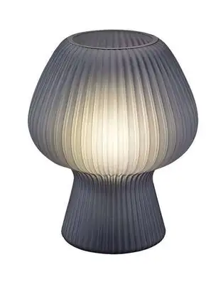 RABALUX Vinelle, stona stakle lampa siva / dimljeno staklo E14, visina 18,5cm, tekstilni kabal sa prekidacem