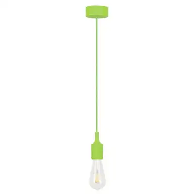 RABALUX Roxy,pendant with "iron cable" and silicone parts, green