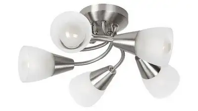 RABALUX Connor plafonska lampa, saten hrom /  opal staklo, E14 2