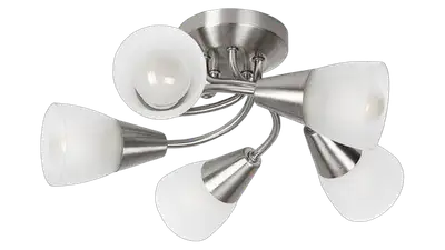 RABALUX Connor plafonska lampa, saten hrom/ opal staklo, E14 2