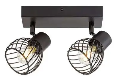 RABALUX Aberama, plafonska lampa, crna plasticna lampa, E14 2x10W, IP20