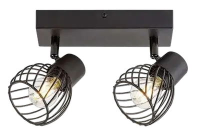 RABALUX Aberama, plafonska lampa, crna plasticna lampa, E14 2x10W, IP20