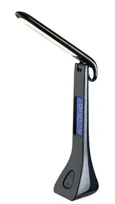 RABALUX Amato, stona LED lampa crna, dimabilna, LCD displey, sat, datum, alarm, temperatura, 7W, 4000K, visina 44cm