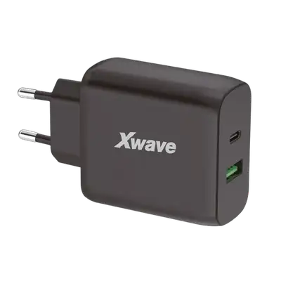 X WAVE GaN45-AC 45W USB-A+USB-C,Crni