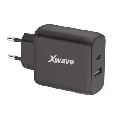 X WAVE GaN45-AC 45W USB-A+USB-C,Crni