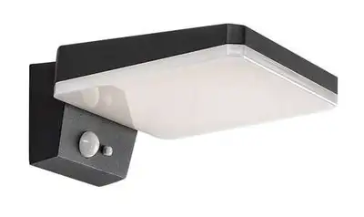 RABALUX Lasset, solarna zidna, aluminium crna, LED 4,4W, 200lm (bez dif. 600lm), 4000K
