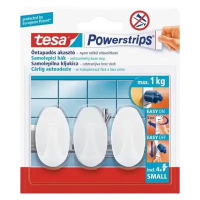 TESA PS KUKICA OVAL bela 3kom