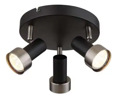 RABALUX Konrad, plafonska lampa, mat crna sa srebrnom metalnom abažurom, GU10 3x50W IP20