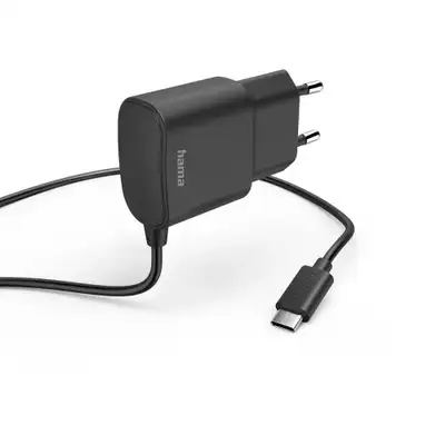 HAMA Kucni punjac, USB tip-C, 12W, 5V / 2.4A, 1m, crni