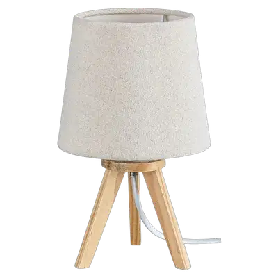 RABALUX Lychee, stona lampa E14, drveno postolje, bež abažur