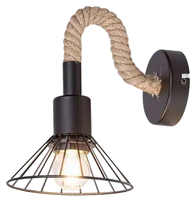 RABALUX Daryl, metal zidna lampa 1xE27, crna sa kanapom