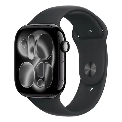 APPLE Watch S11 Cellular 46mm Jet Black Aluminium Case with Black Sport Band - M / L mfc44rk / a