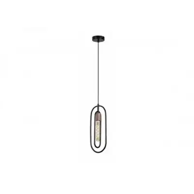 RABALUX Rovier, visilica metal crna / bakar 1xE27, v150cm