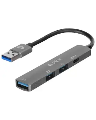 S-LINK SW-U322 4u1, Metal, USB-A na 2x USB 2.0 1x USB 3.0, Tip-C