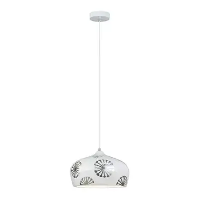 RABALUX Ginger, pendant, silver / white, E27 1X MAX 60W, excl.