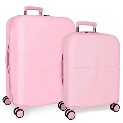 PEPE JEANS HIGHLIGHT ABS Set kofera 2 / 1 sa 4 tockica light pink