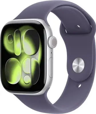 APPLE Watch S11 Cellular 46mm Silver Aluminium Case with Purple Fog Sport Band - M / L mfcr4rk / a