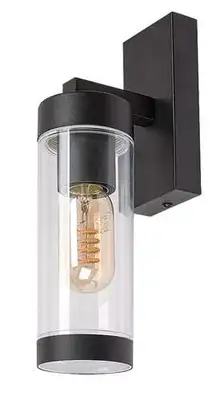 RABALUX Kolta spoljna zidna lampa aluminjum mat crna lampa sa plasticnim abažurom E27 12W