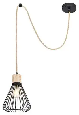 RABALUX Farfalle, unutrašnja visilica, crna metal / drvo