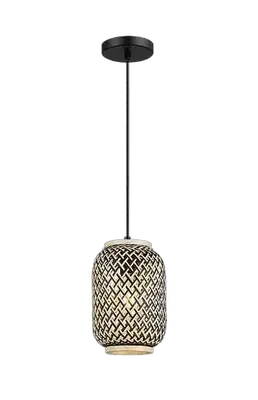 RABALUX Adalla, mat crna metalnavisilica sa ratanskim abažurom, E27 1x40W, IP20