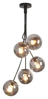 RABALUX Glory, luster, E14 5x MAX 40W, mat crni IP20,  metal