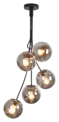 RABALUX Glory, luster, E14 5x MAX 40W, mat crni IP20,  metal