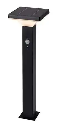 RABALUX Geleen, solarna spoljna lampa stub 50cm, crni nerdajuci celik IP44.  LED 4W, 400lm, 3000K
