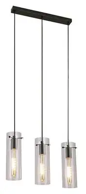 RABALUX Acantha, visilica 3xE27, crna metal / staklo