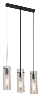 RABALUX Acantha, visilica 3xE27, crna metal / staklo