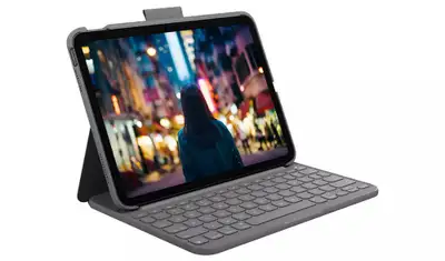 Logitech Slim Folio Keyboard Case for iPad (10th gen) - Grey - UK