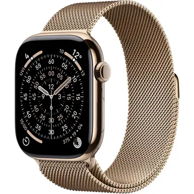 APPLE Watch S11 Cellular 46mm Gold Titanium Case with Gold Milanese Loop - M / L mfd84rk / a