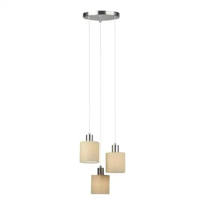 RABALUX Natina, pendant, brown / satin chrome, E14 3X MAX 25W, excl.