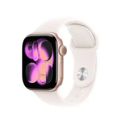 APPLE Watch S11 GPS 46mm Rose Gold Aluminium Case with Light Blush Sport Band - S/M mev64rk/a